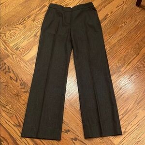 MaxMara grey flannel flat front pant sz 6